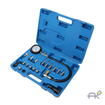 Тестер компрессии дизельного двигателя в наборе с резьбовыми адаптерами. (0-70 bar).19пр.в кейсе.RF-917G2(15260)